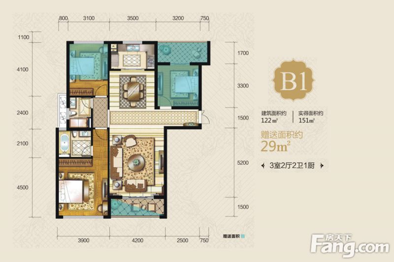 包頭裝修方案包頭翡麗灣二期122㎡