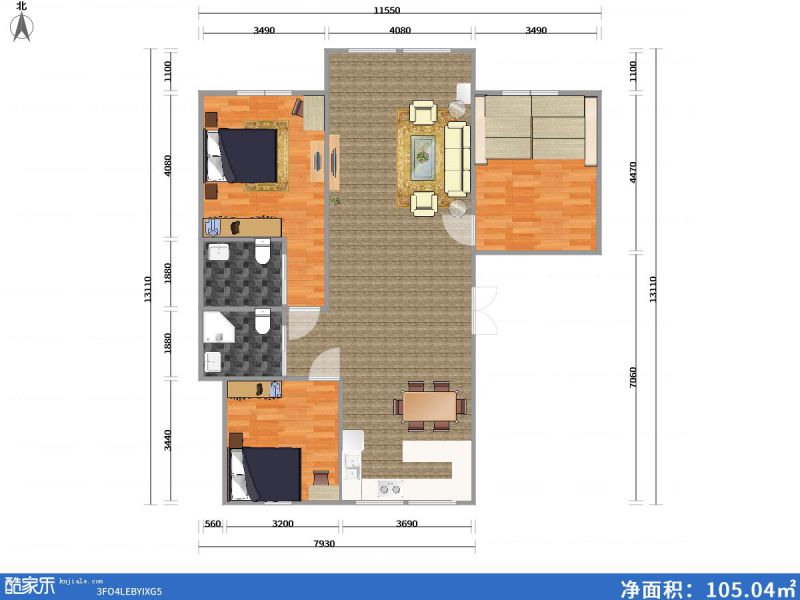 包頭裝修方案包頭維多利·新天地183㎡